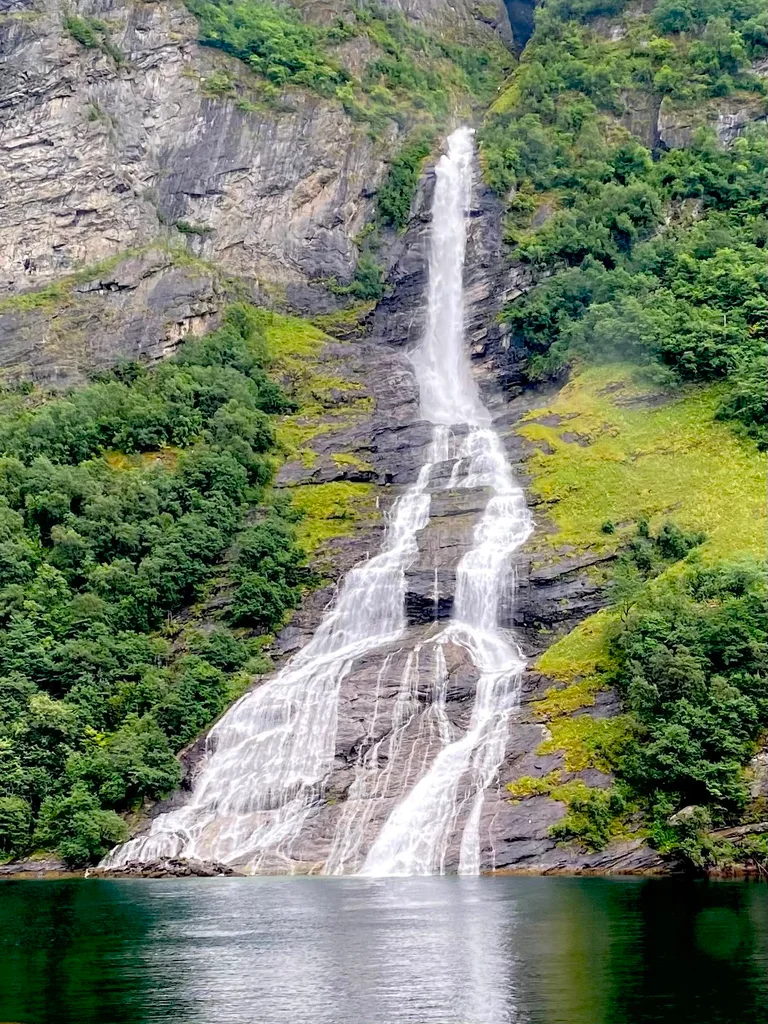 The suitor fall in Geiranger fjord
