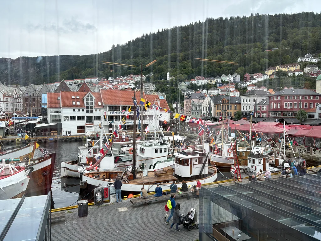 The Bergen harbor - where the cruise starts