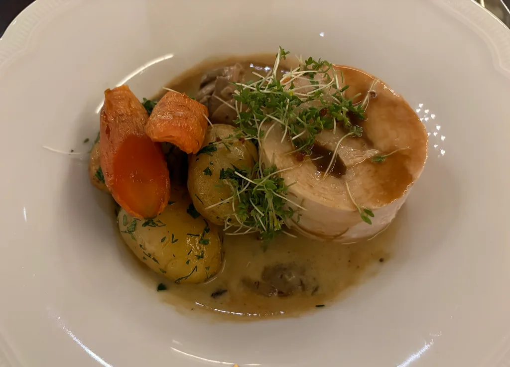 Stuffed chicken breast in mushroom sauce- doesn’t taste like chicken at all