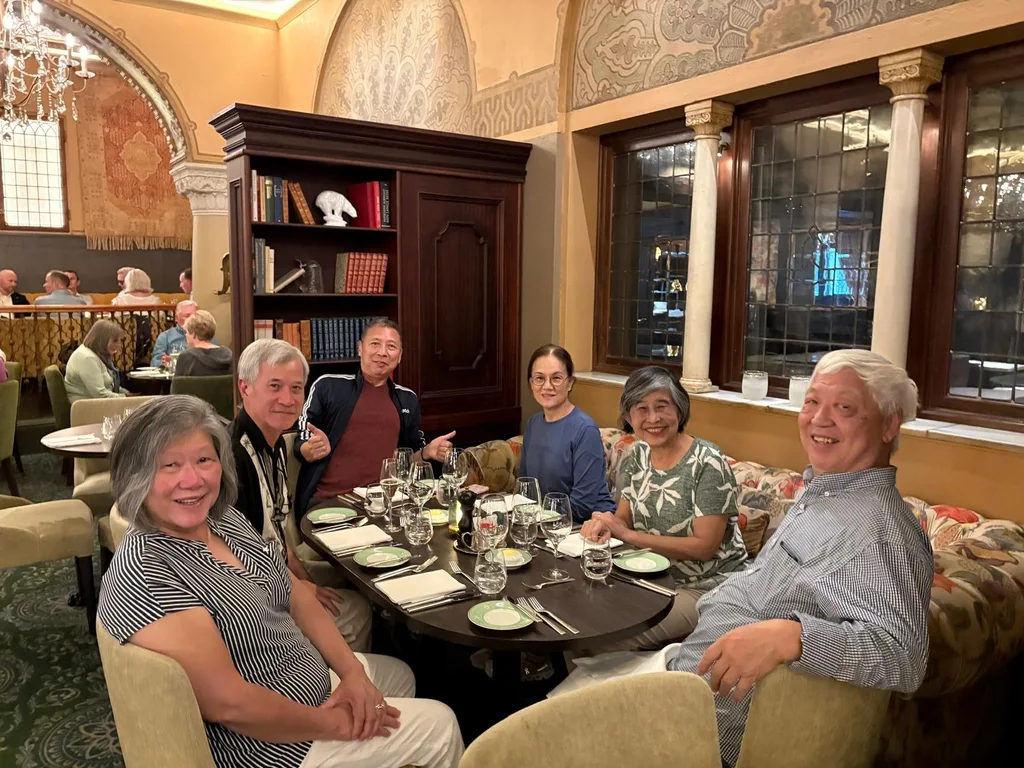 Farewell dinner at Hotel Bristol - one Vietnamese couple from Virginia and a Chinese couple from Houston