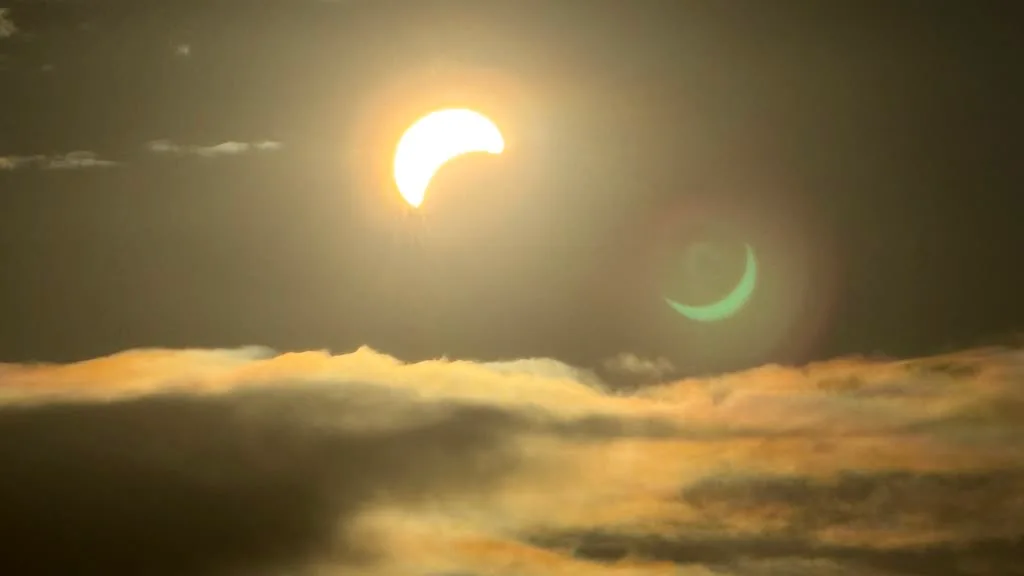 Solar eclipse by Steve Baker using an iPhone 16 Max Pro